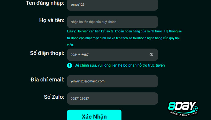 rút tiền 8day